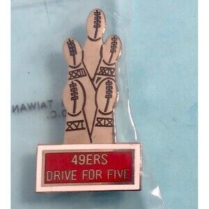 San Francisco 49ers Drive for Five - Lombardi Trophies Lapel Pin NFL -NIP